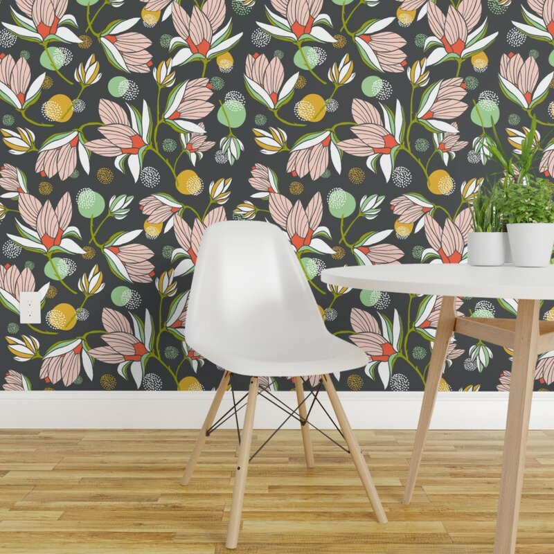 Bungalow Rose Treece Floral Removable Peel And Stick Wallpaper Panel